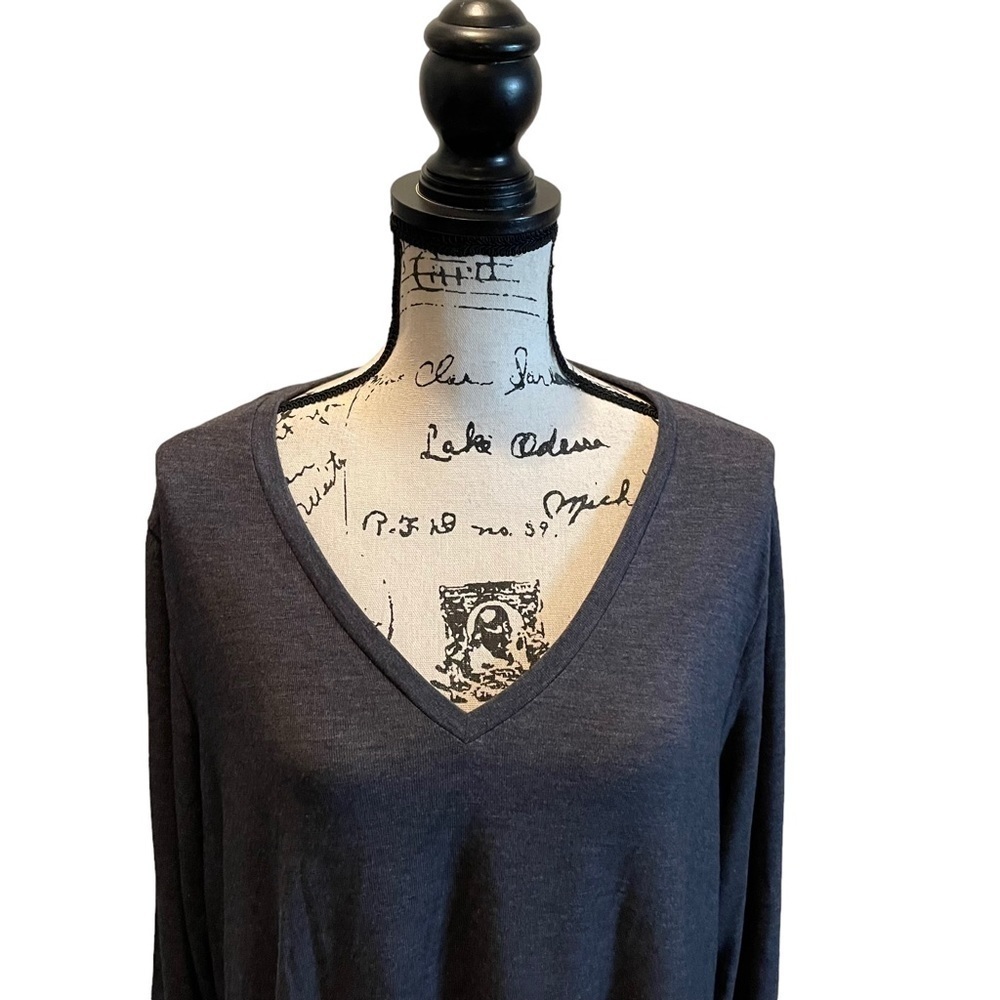 Soft Surroundings Asymmetrical Handkerchief Top Blouse Plus Gray Size 1X casual - Picture 2 of 8